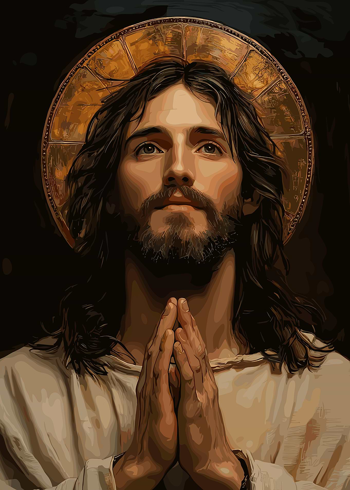 Portrait of Jesus Christ in Prayer