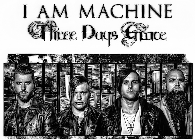 Three Days Grace band monochrome portrait