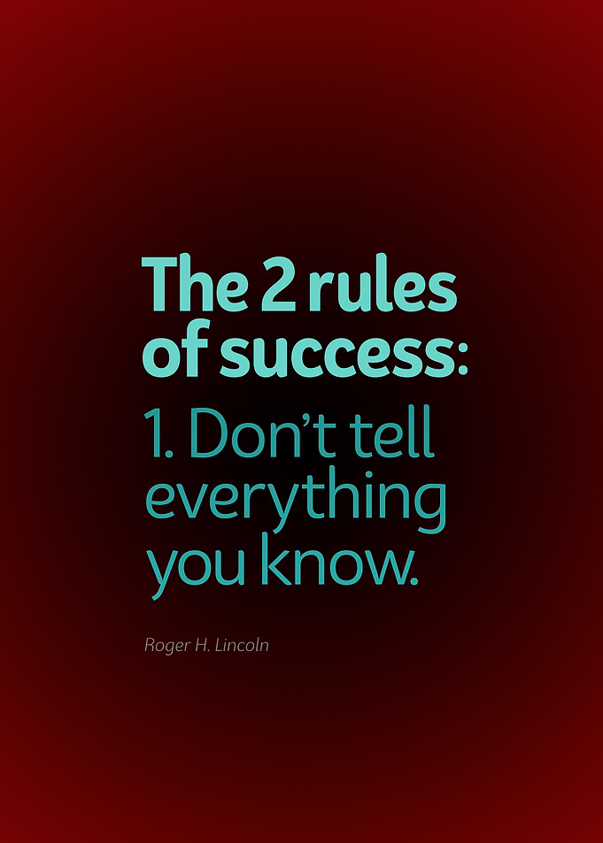 Two Rules of Success Quote