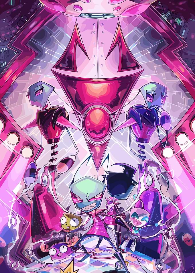 Invader Zim and crew cartoon art