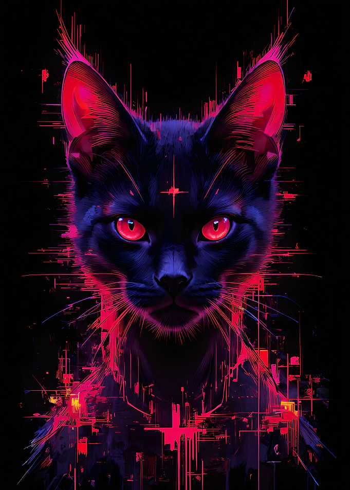 Cyberpunk Cat Portrait