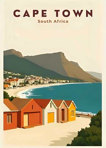 Cape Town, South Africa Travel Poster