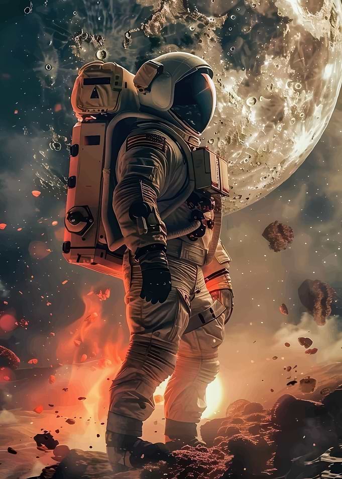 Astronaut on a Rocky Exoplanet