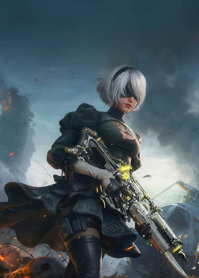 2B Nier Automata Digital Art