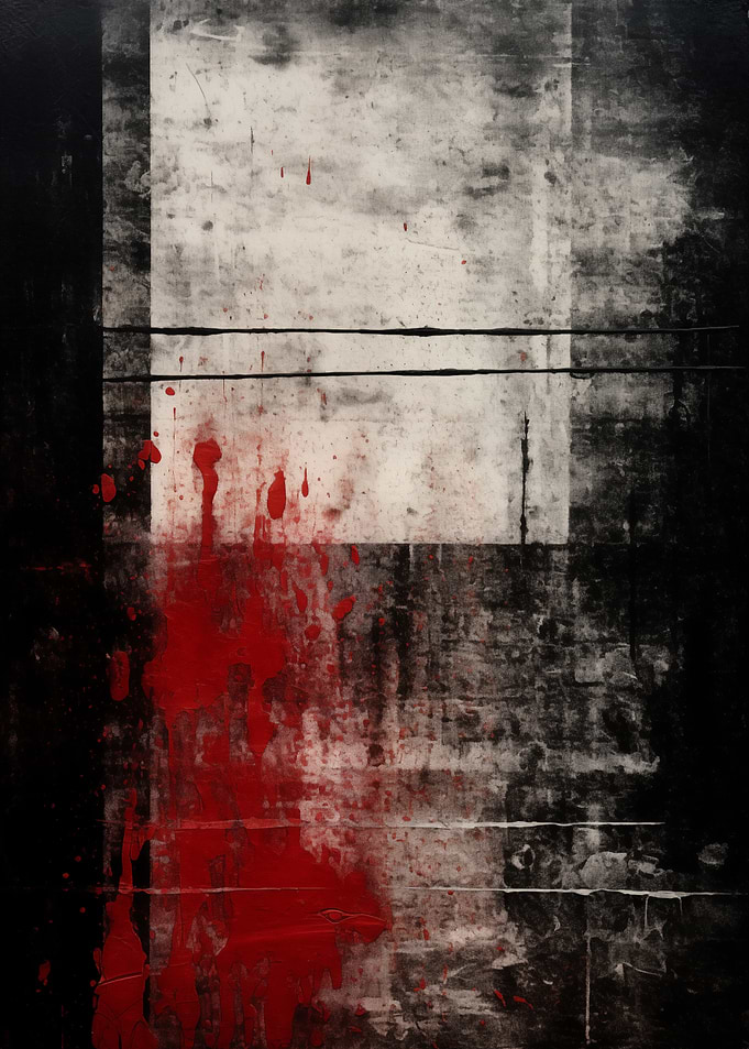 Abstract Red and Black Art