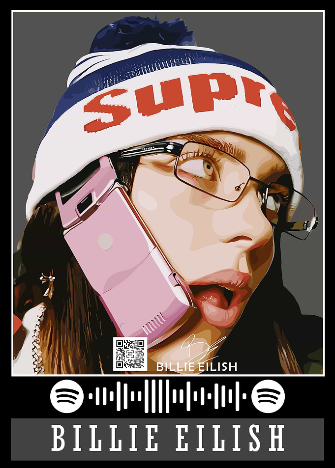 Billie Eilish Portrait vector art