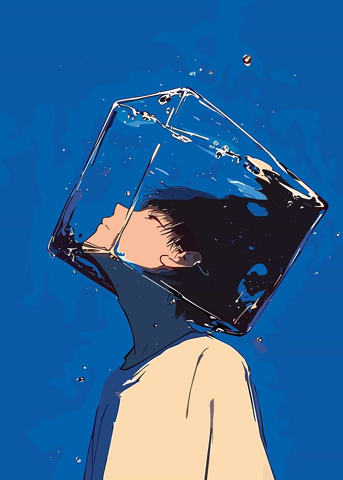 Water Cube Anime Character Illustration