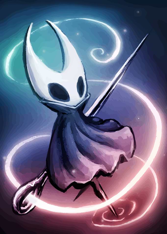 Hollow Knight character with swirling energy