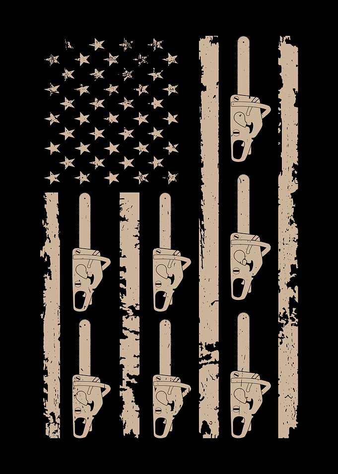 American Flag Chainsaw