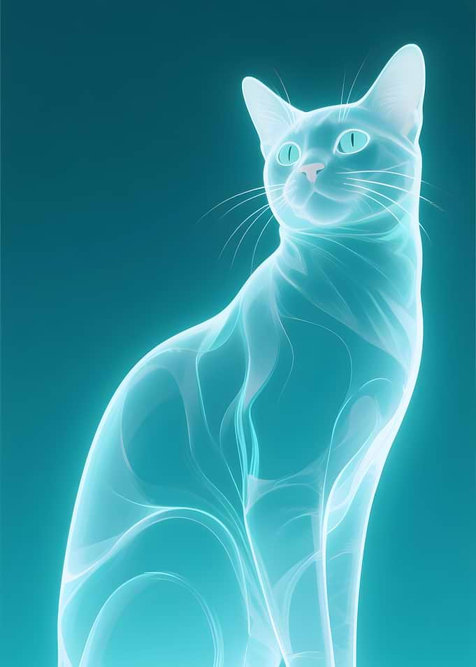 Ethereal Glass Cat Portrait