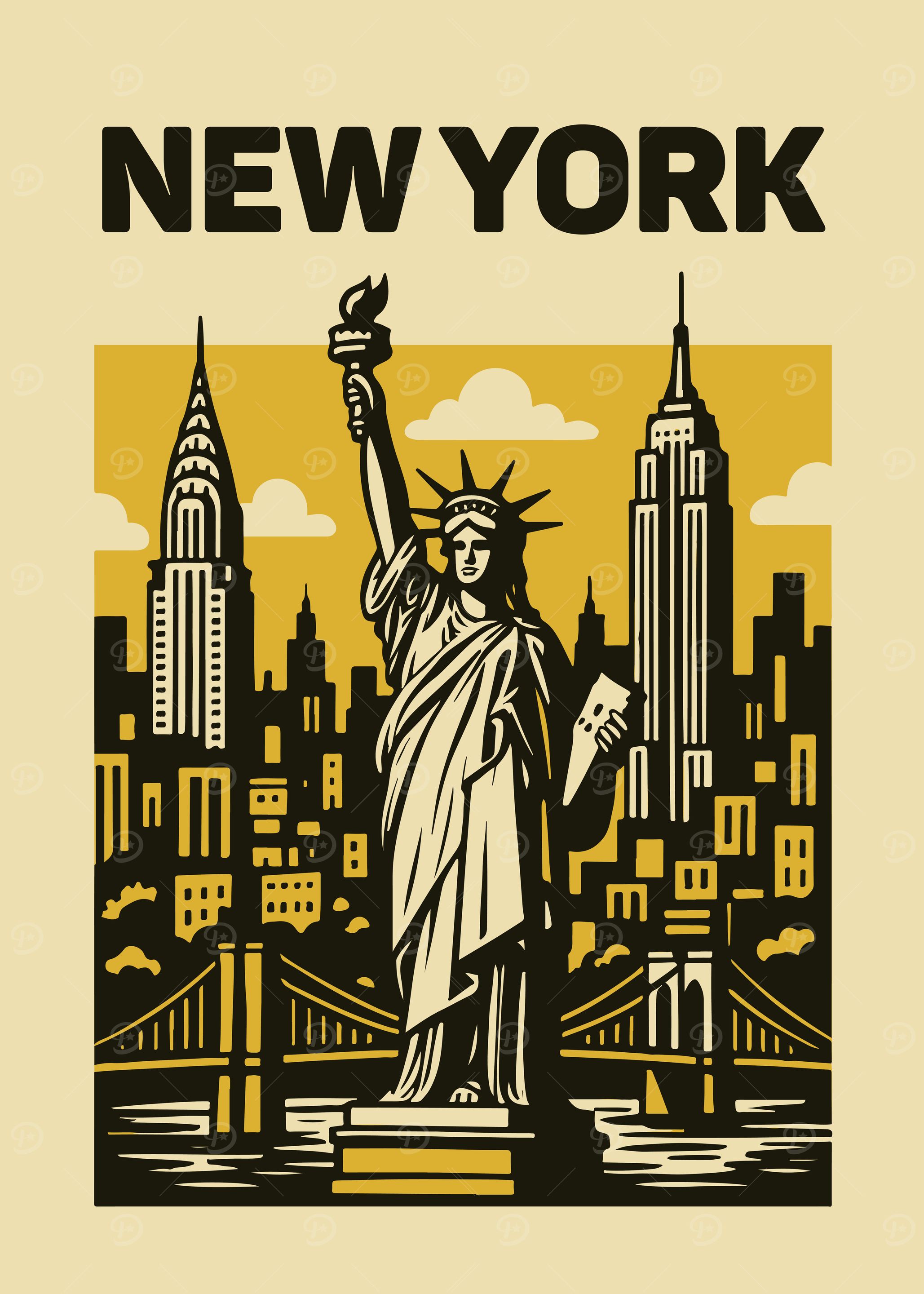 New York City Skyline Illustration