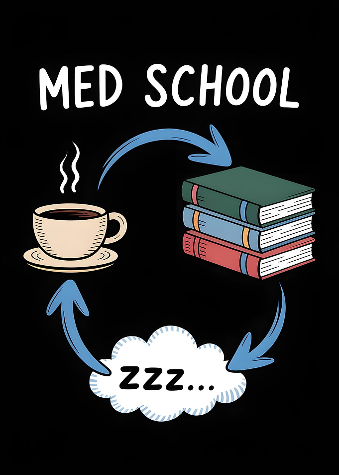 Med School Cycle: Coffee, Books, Sleep
