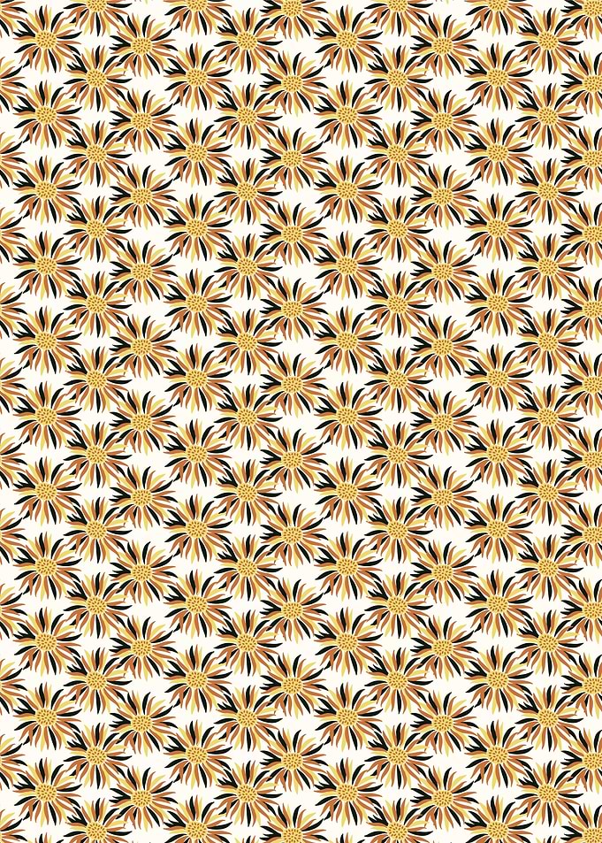 Floral Pattern with Brown and Gold Flowers