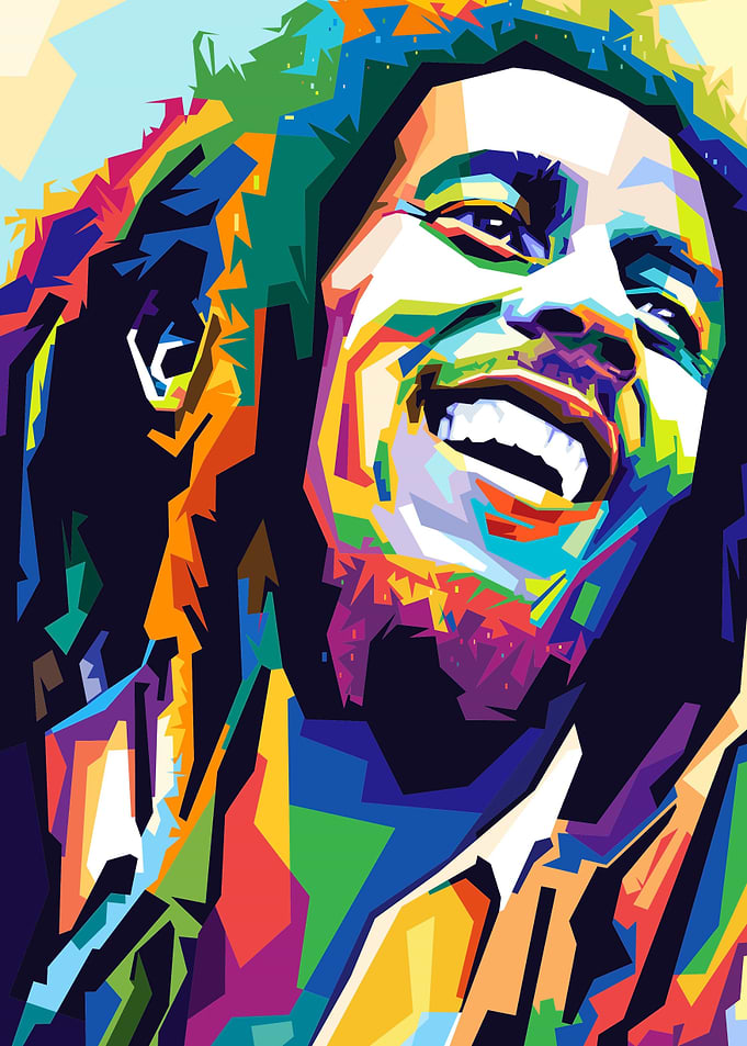 Bob Marley Colorful Art