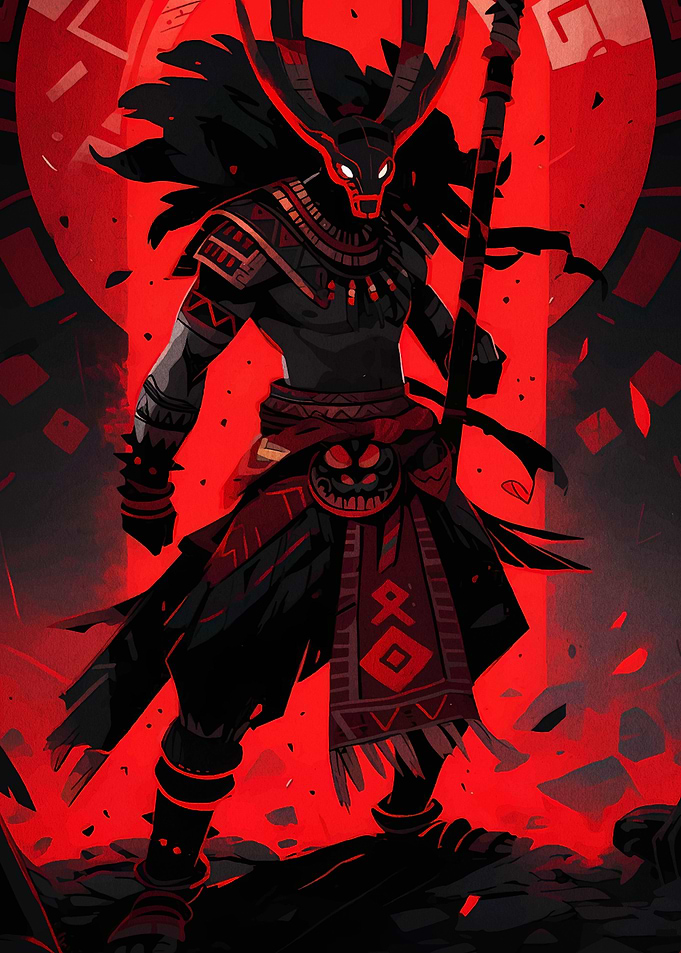 Red and Black Tribal Warrior