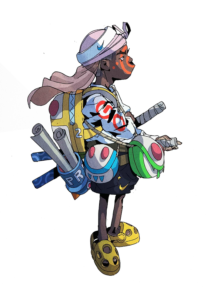 Stylized Character with Nike Accessories