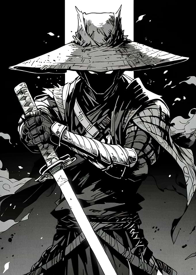 Monochrome Ninja Warrior Katana