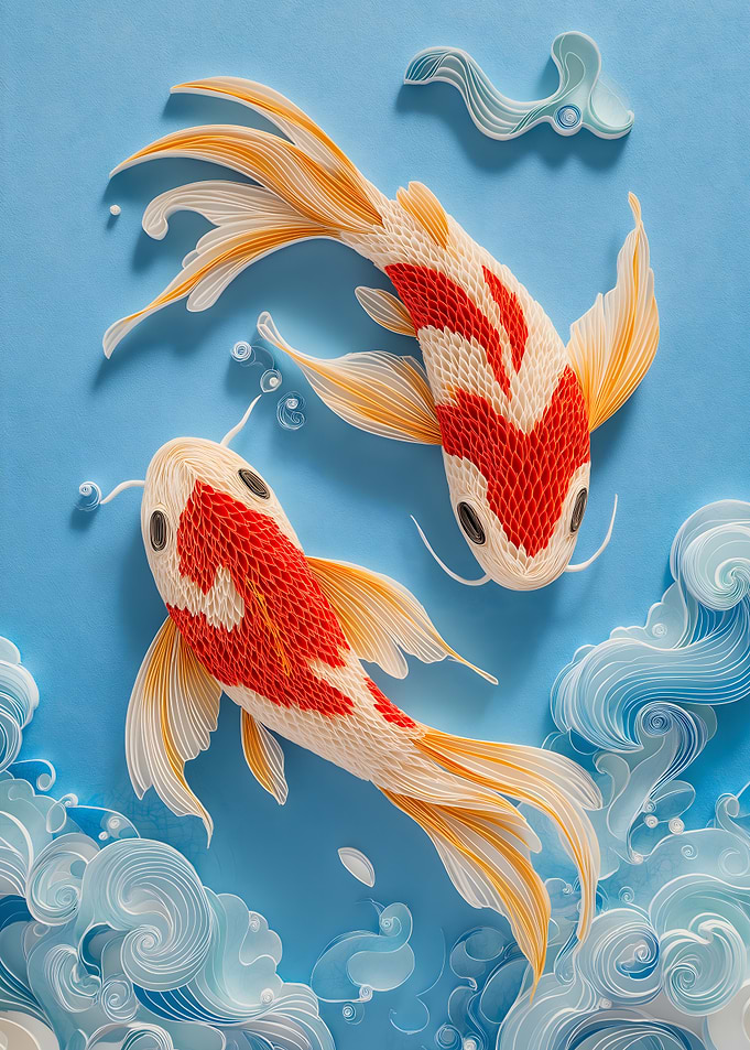 Koi Fish Paper Art