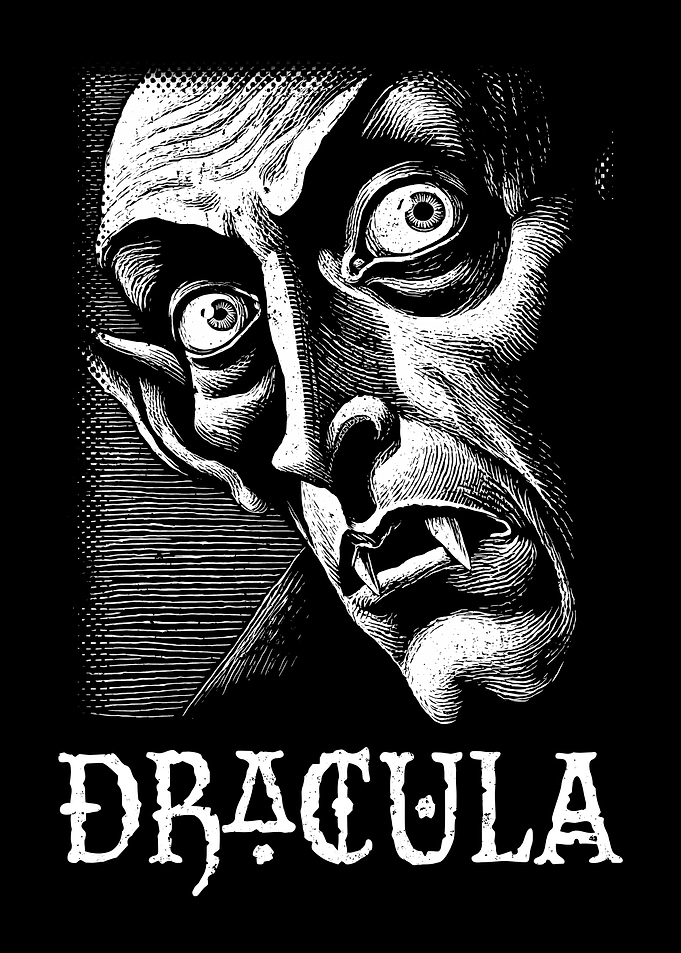 Dracula Portrait Black and White