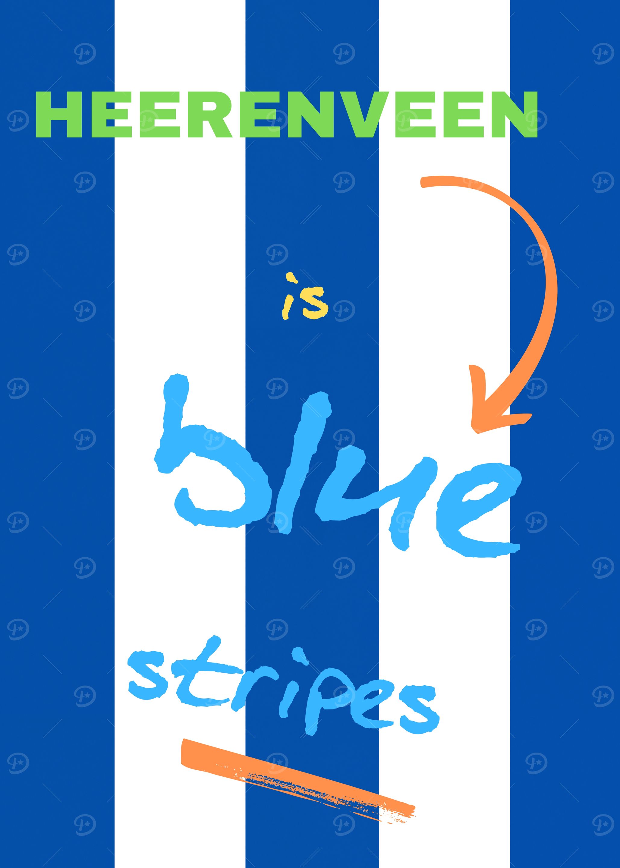 Heerenveen Blue Stripes Graphic Art