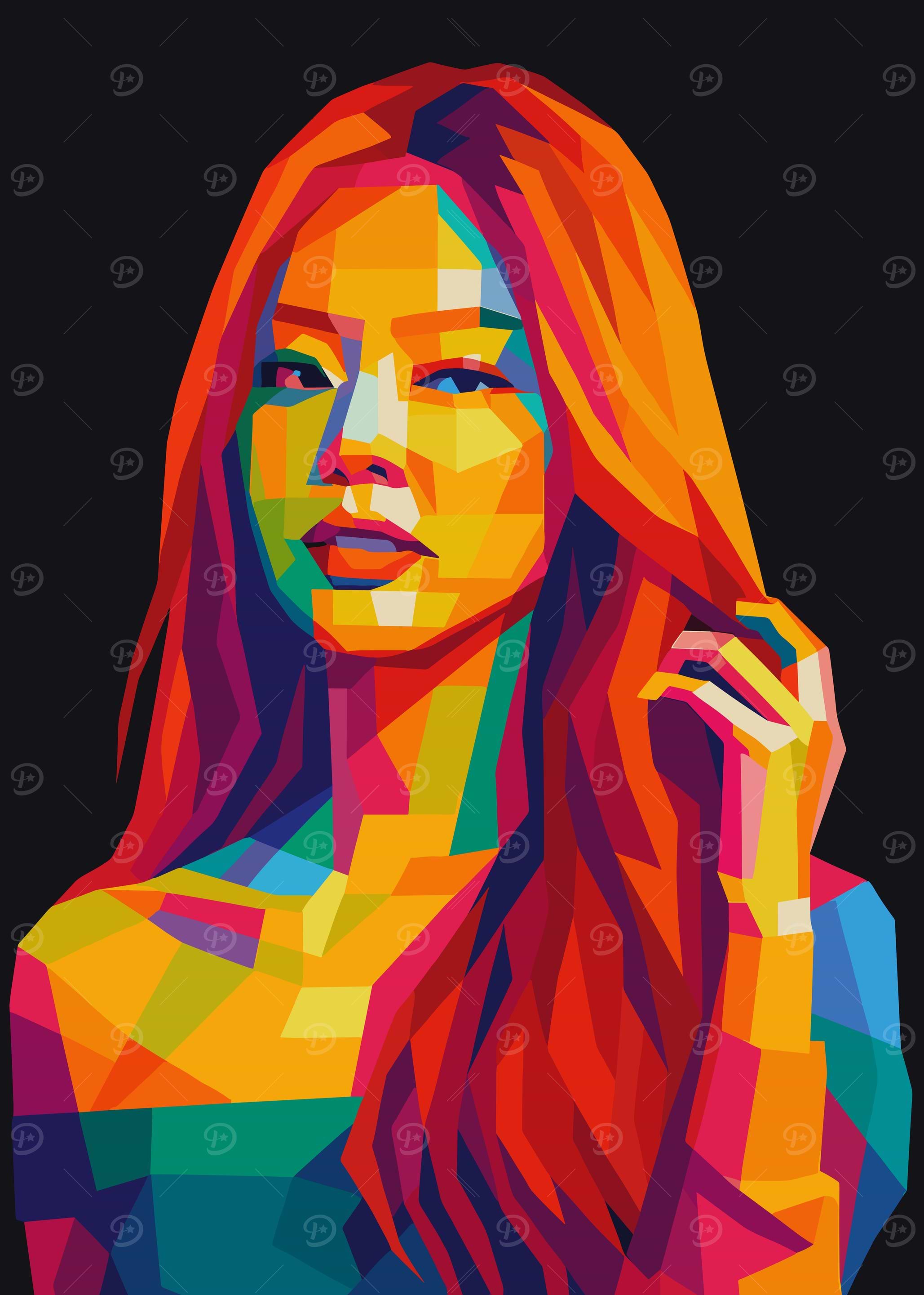 Colorful Geometric Portrait of a Jennie