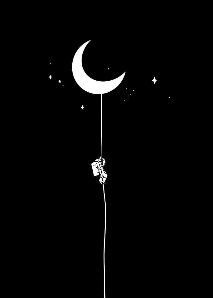 Astronaut Climbing to the Moon