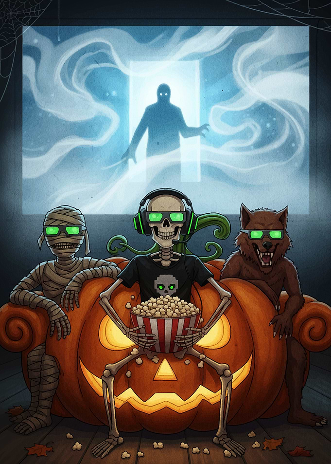 Halloween Movie Night with Monsters