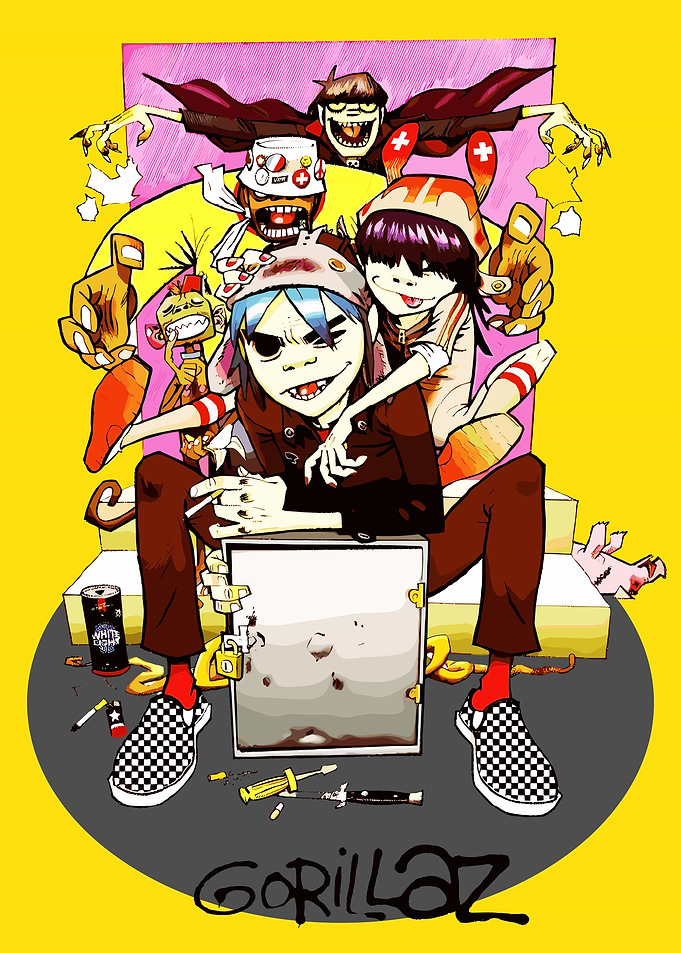 Gorillaz band cartoon
