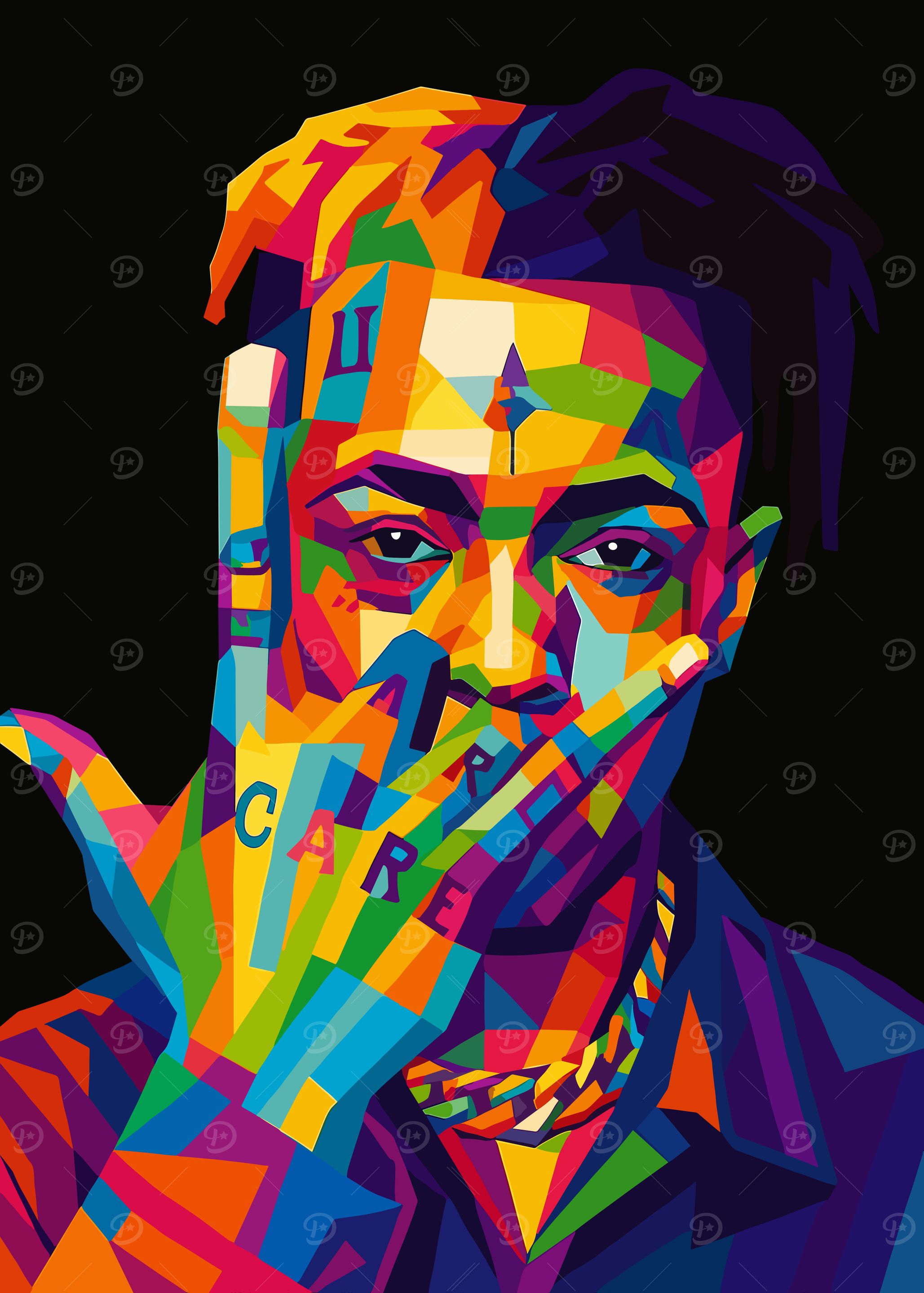 Colorful Portrait of XXXTentacion