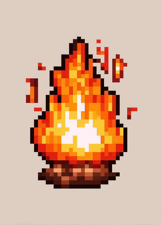 Pixel Art Bonfire