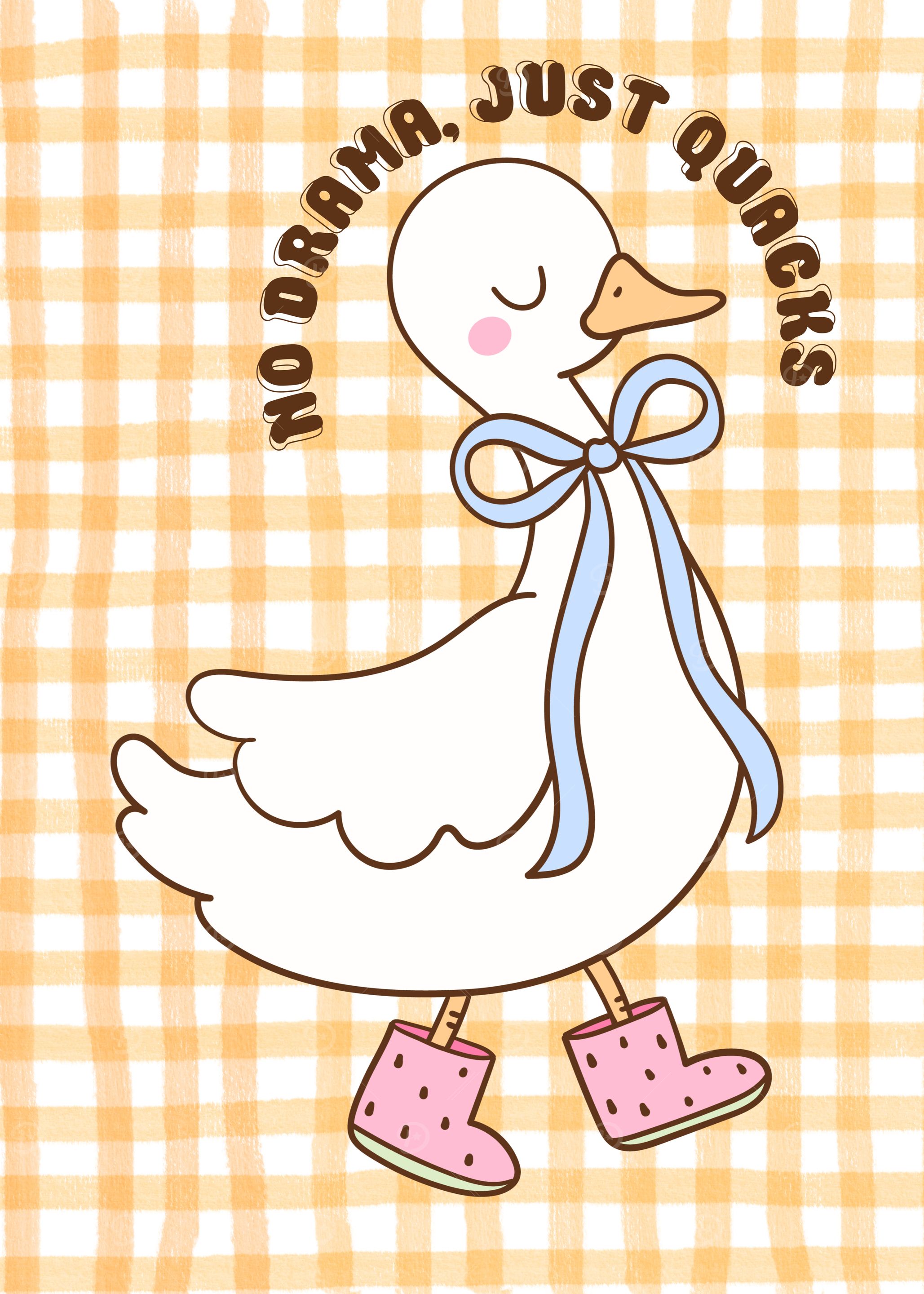 Cute Duck with Boots Illustration