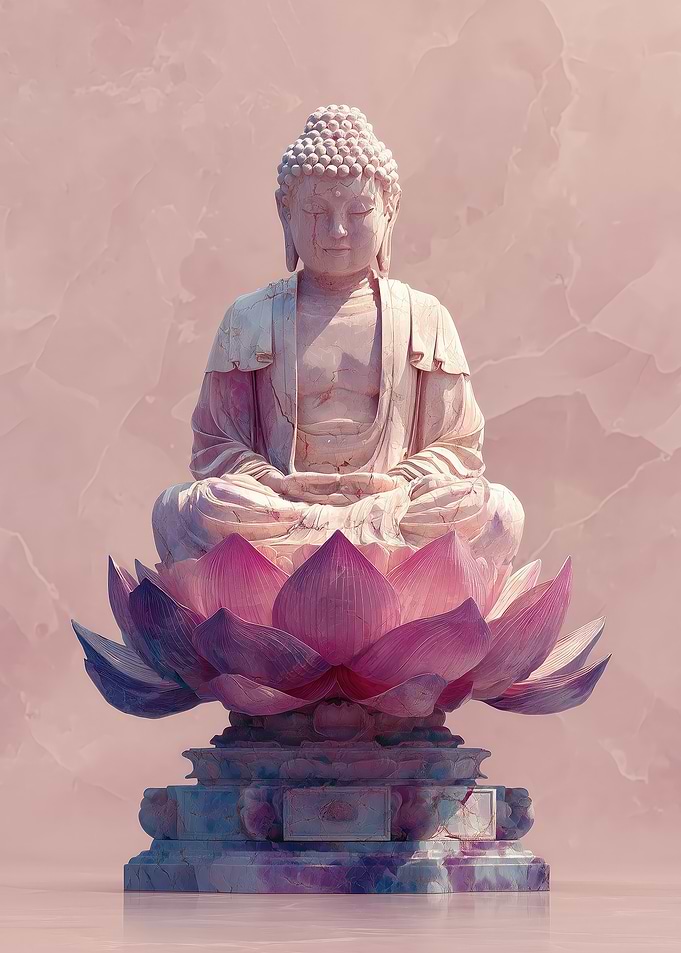 Buddha Statue on Lotus Flower