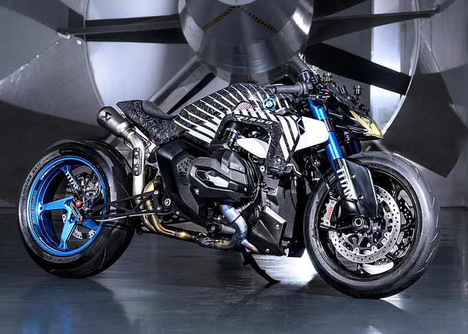 Custom BMW Motorcycle in Wind Tunnel