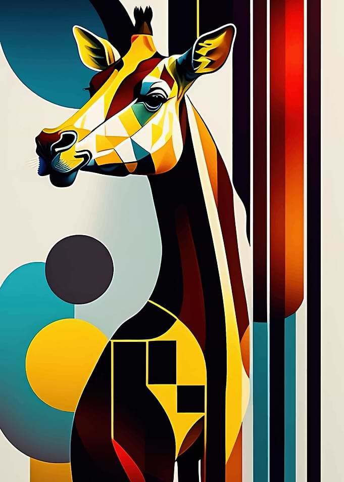 Abstract Giraffe Art
