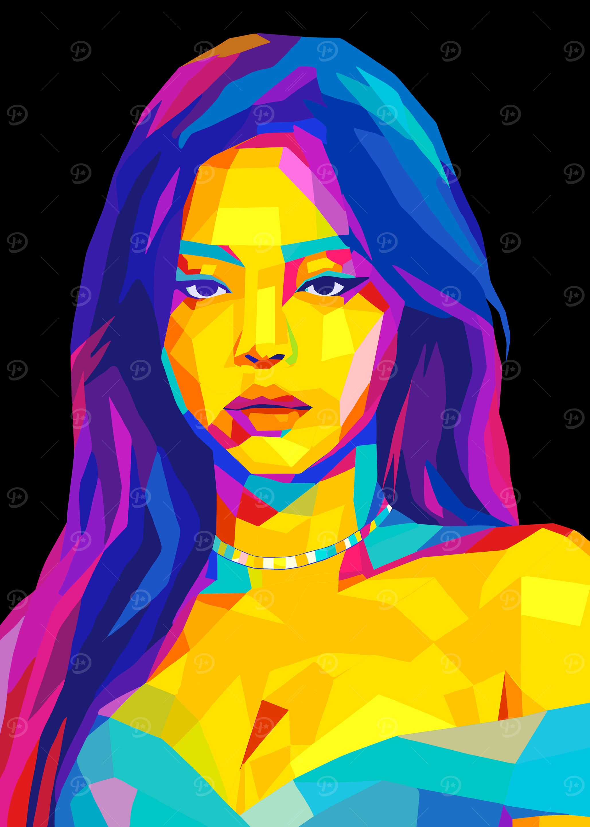 Colorful Portrait in a Jennie Pop Art Style