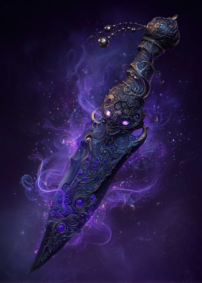 Ornate Purple Dagger