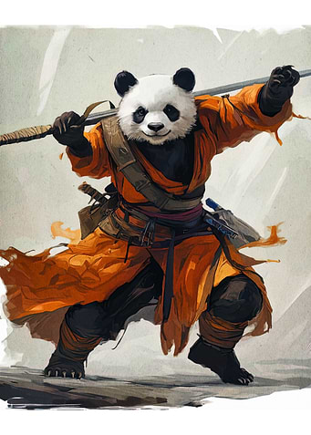 Panda Warrior with Sword