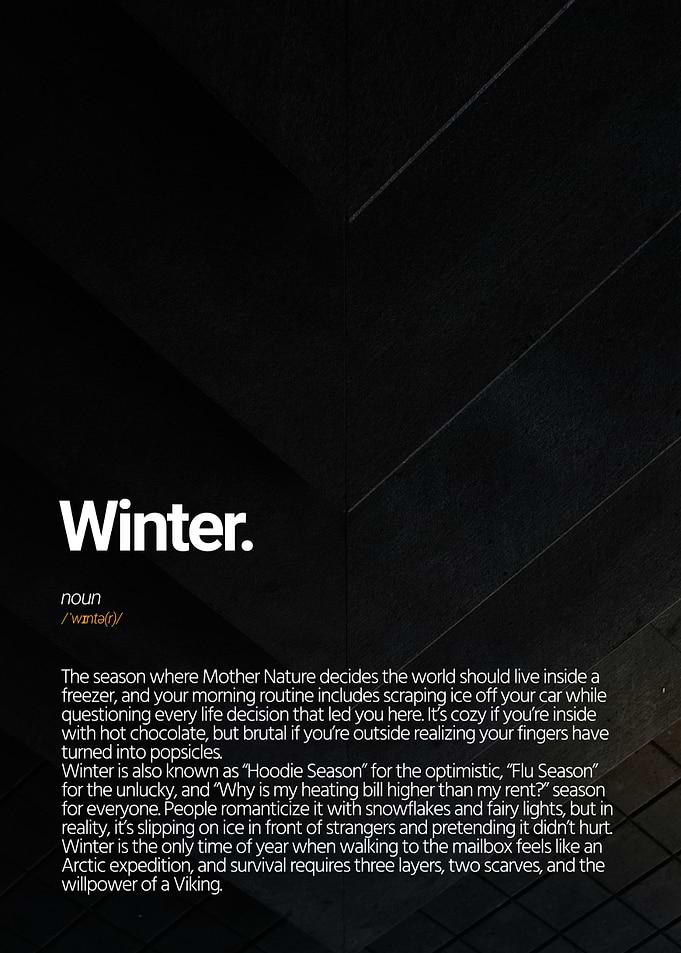Winter Definition Text Art