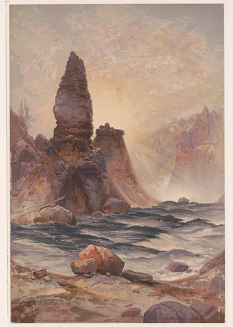 Rocky Coastline Watercolor Painting