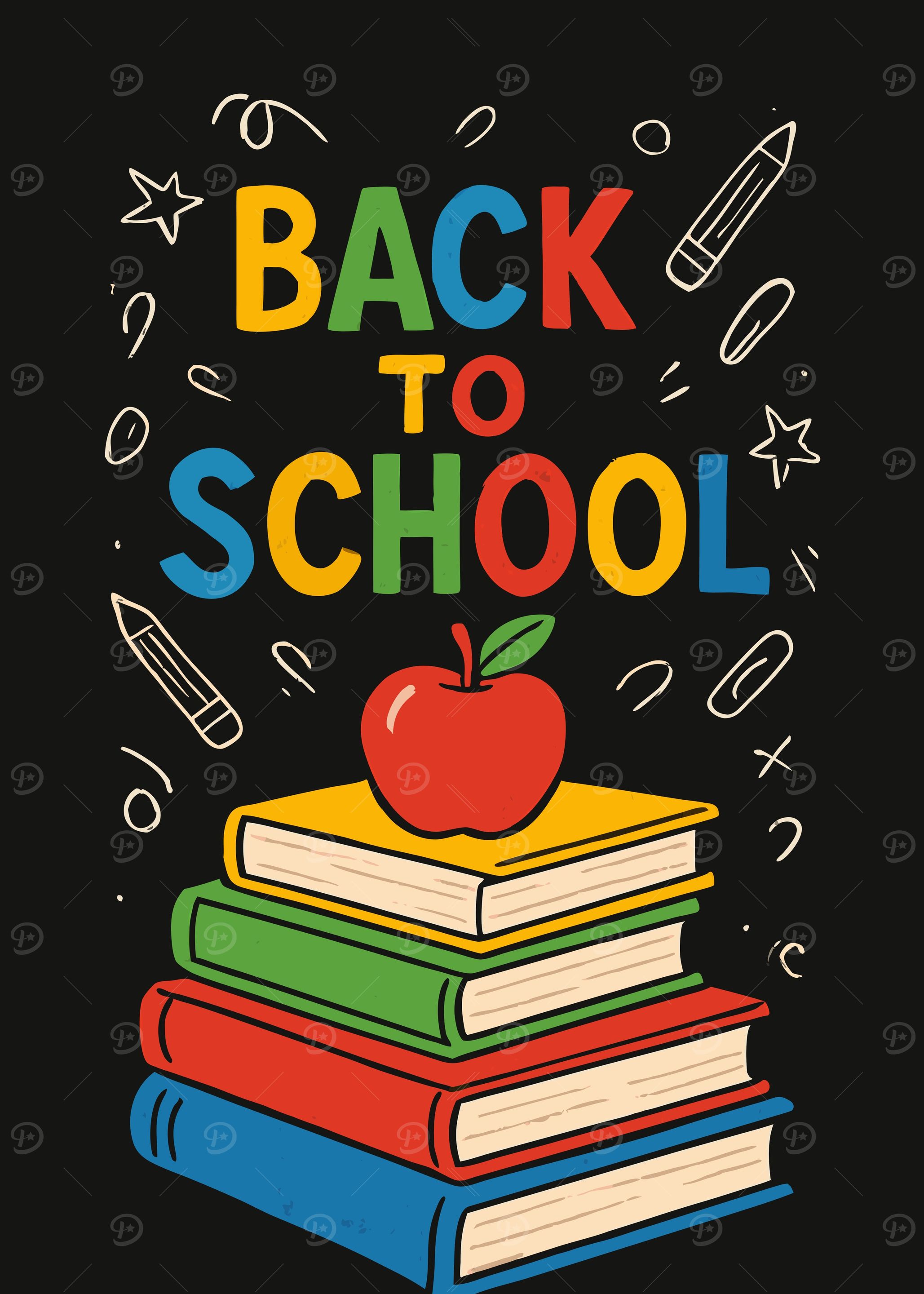 Back to School Books and Apple