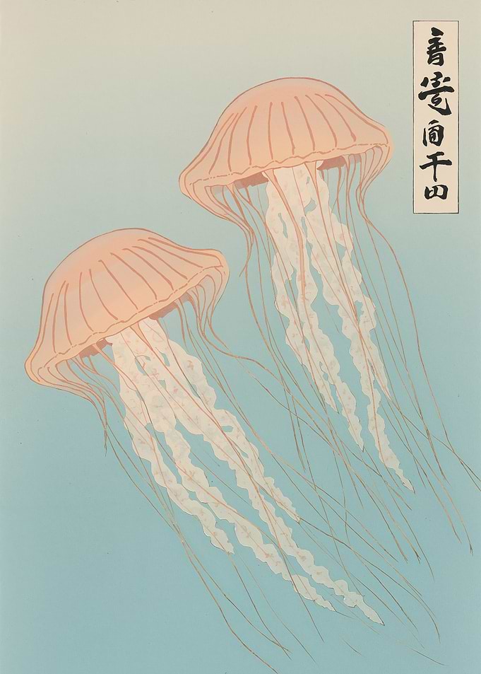 Japanese Jellyfish Art Print