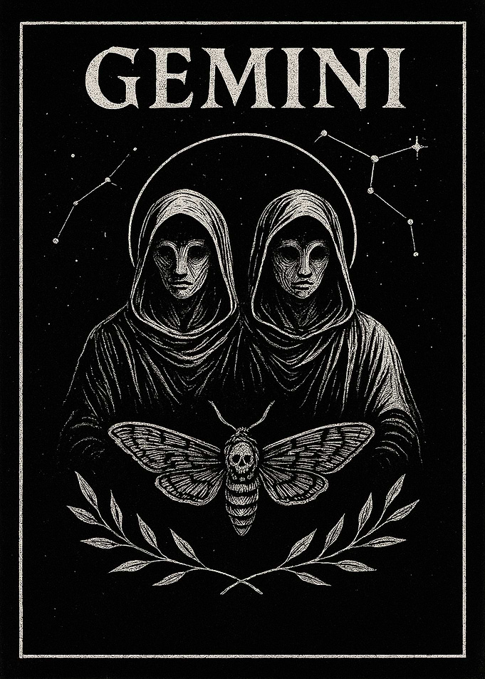 Gemini Zodiac Sign Dark Art