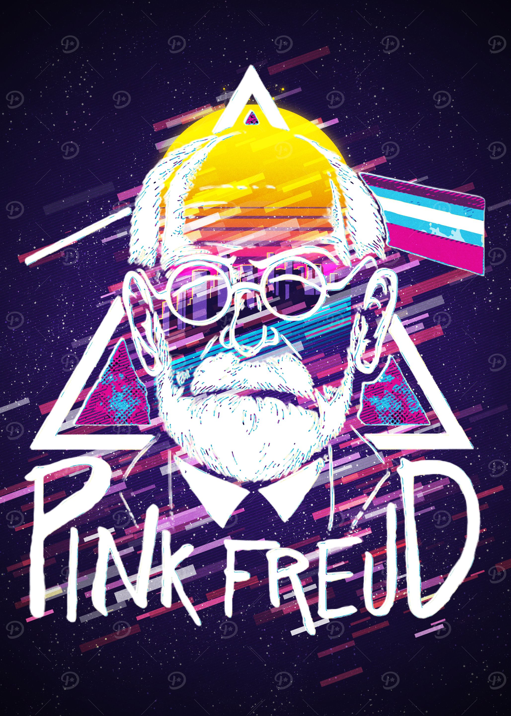 Pink Freud Retro Portrait