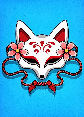Fox Mask with Cherry Blossoms