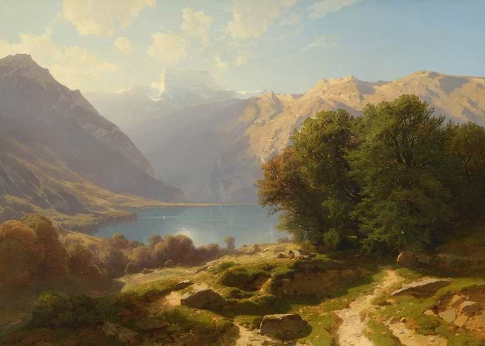 Mountain Lake Landscape Painting