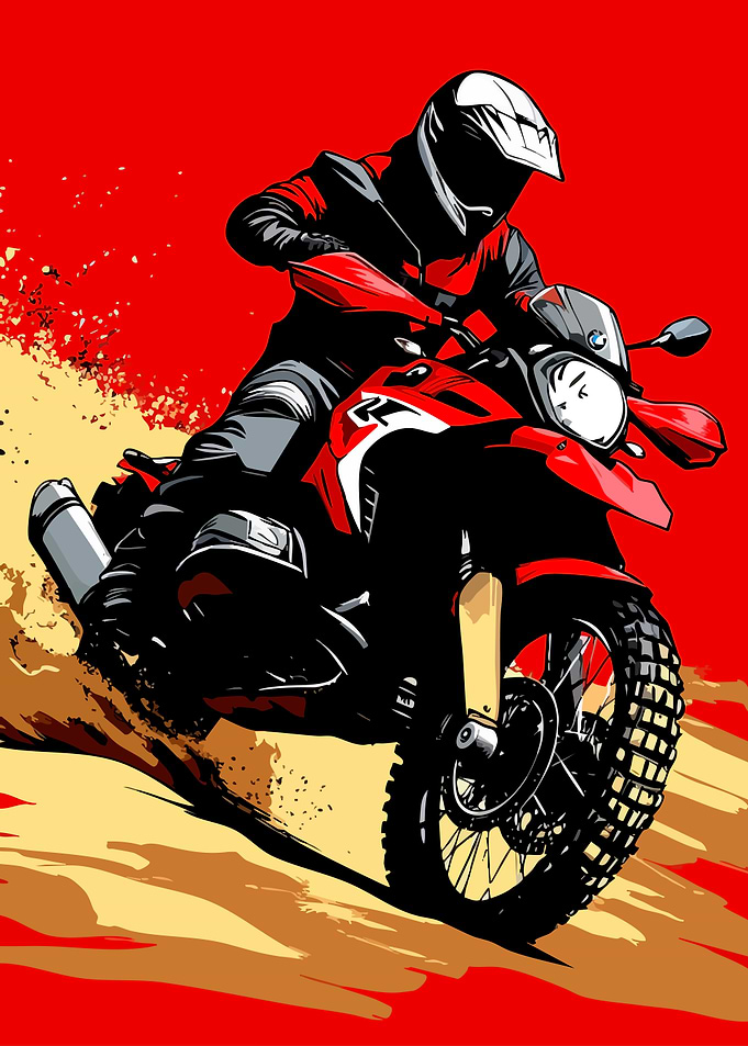 Motorcycle Rider in Action