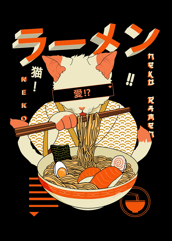 Neko Ramen Illustration
