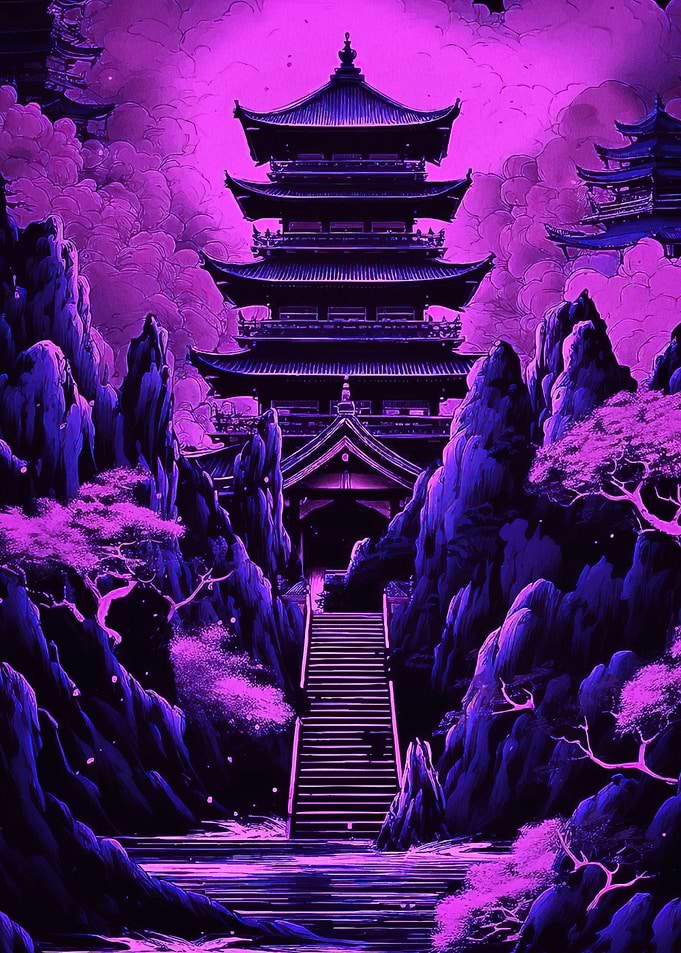 Purple Asian Landscape