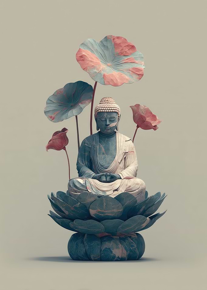 Floral Buddha Statue