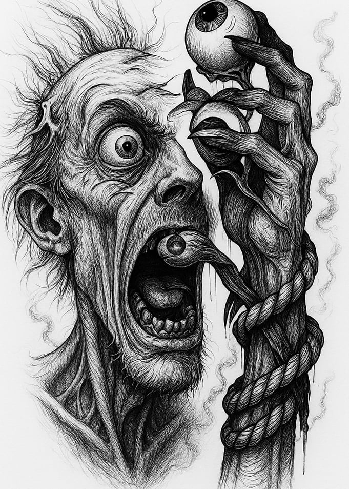 Horror Sketch: Man with Eyeballs